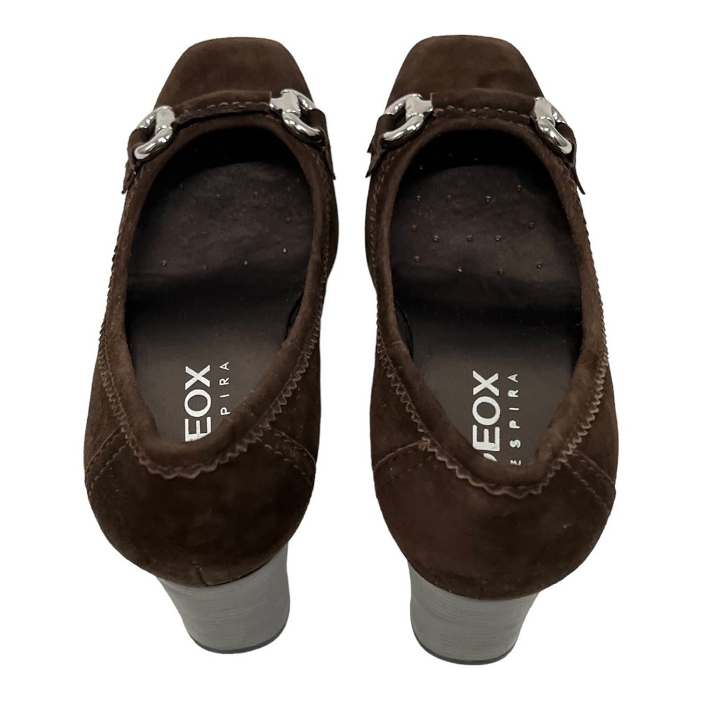 Geox Respira Brown Suede Comfort Heels Women’s 38 - Picture 8 of 15